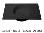 Plan vasque lavabo circulaire ⦰ 35 cm sur mesure Largeur 61 à 201 x P 46 à 51 cm Finition lisse 10 couleurs au choix, Anti bactérien Résine Akrytan® dans la masse Livraison Offerte.